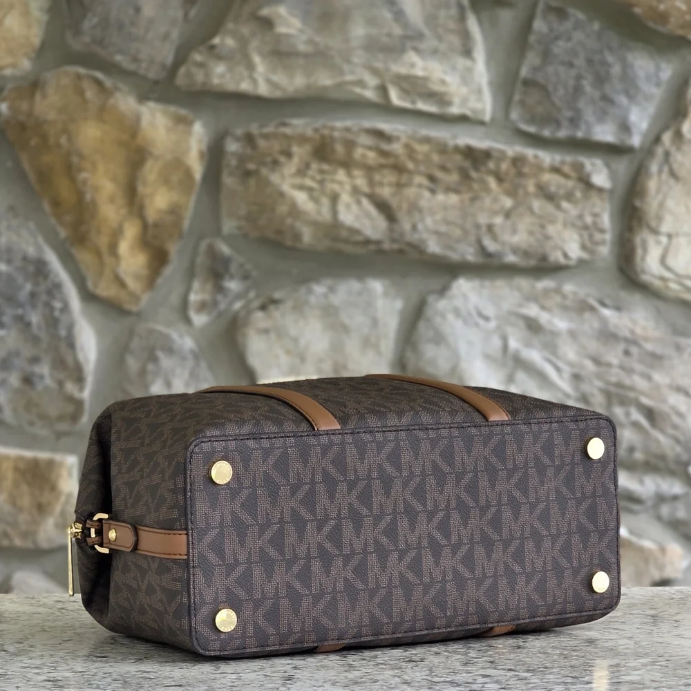 Michael Kors Beck Logo Medium Brown Satchel